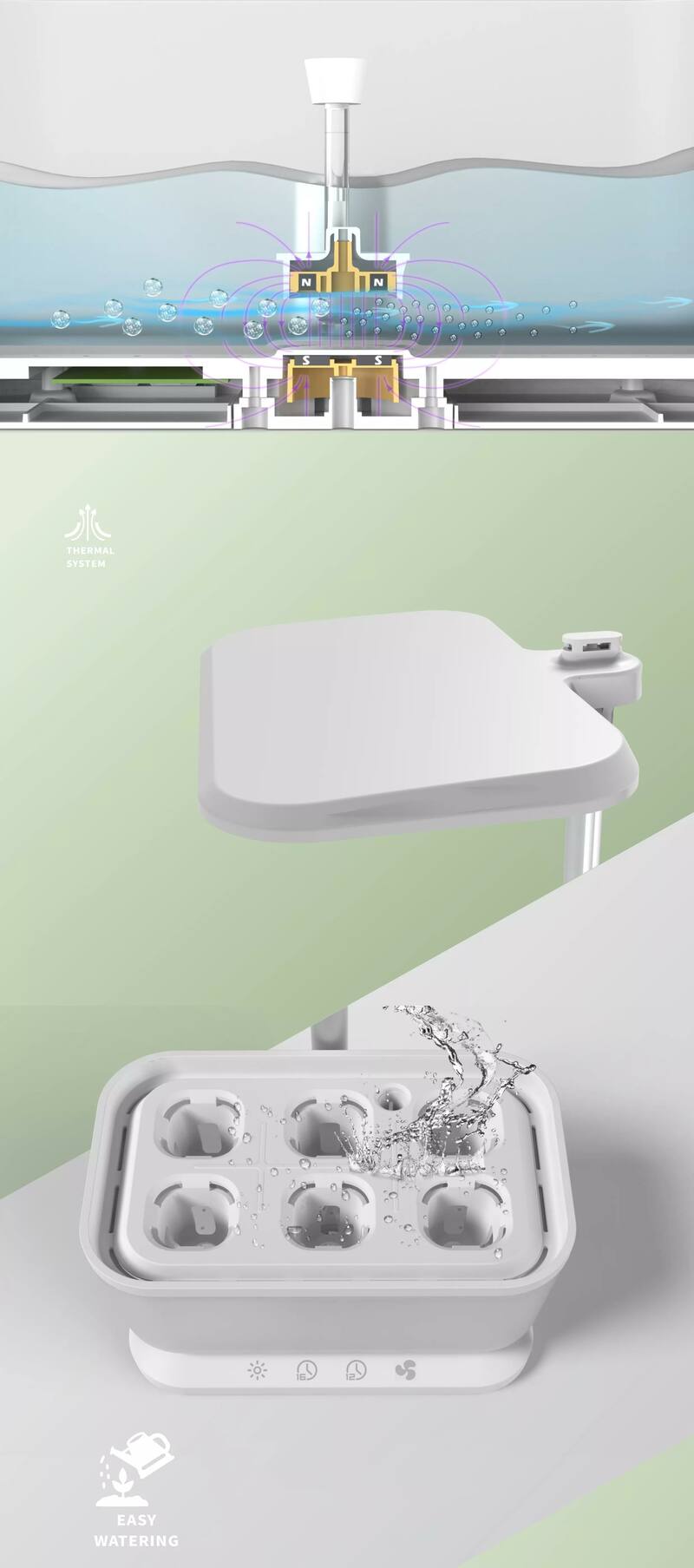 Indoor Planting Hydroponic Kit Vege Pods 6 pods - White