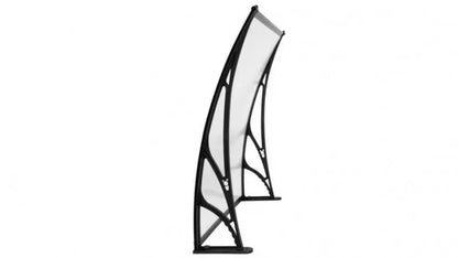 Door Canopy W360xD100cm DIY Window Door Awning Sun Shade with Clear Roof Panel steelmates