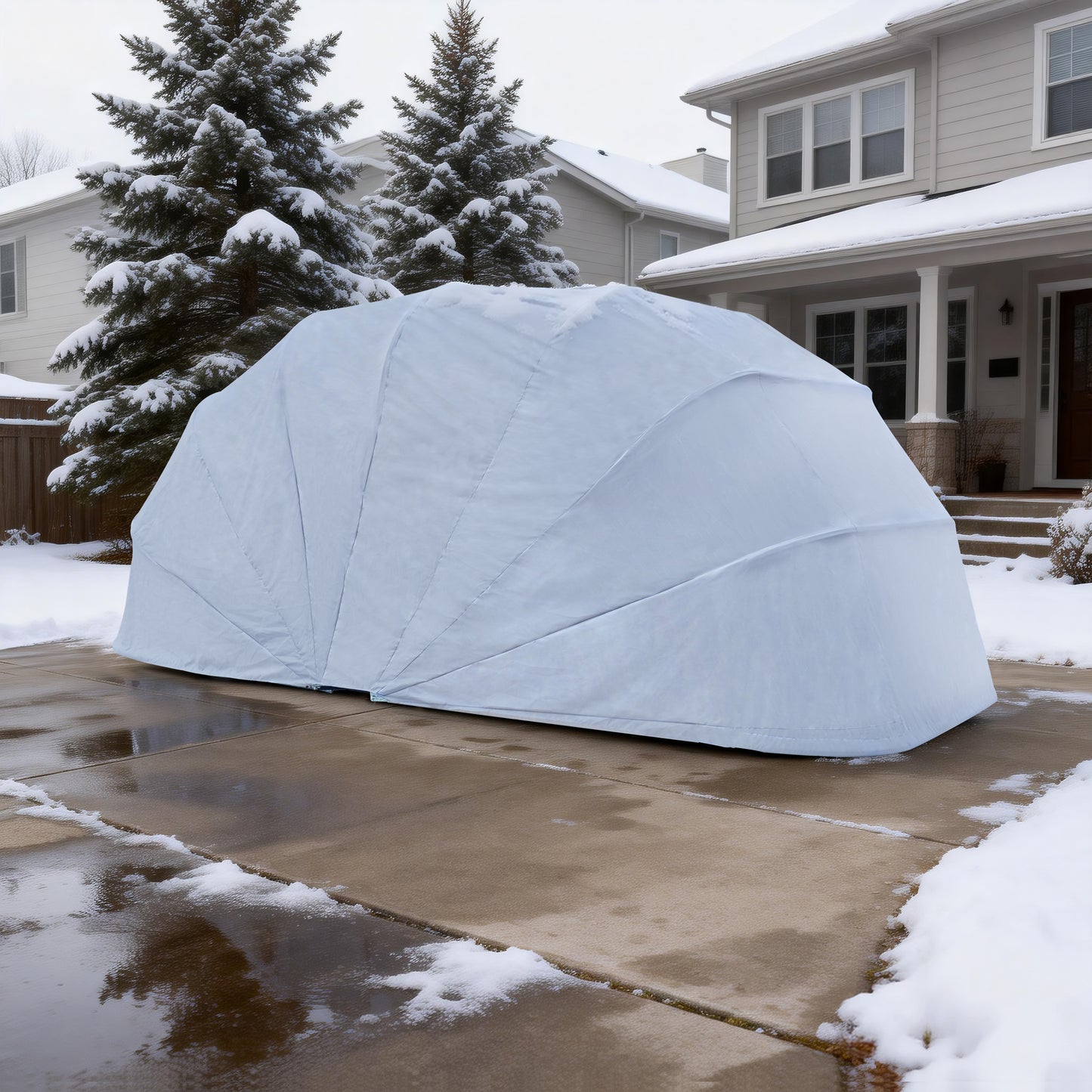 Foldable Grey Tent Garage with 900D Oxford Cloth 600x270x250cm