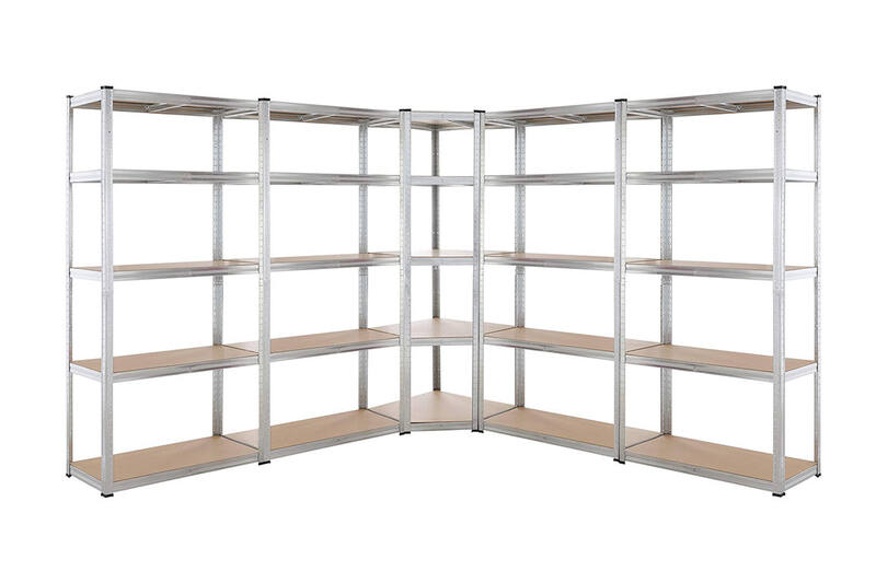 5 tier DIY Shelving H1800 x 900 x 400 With Corner Unit & 4 Storage Shelves