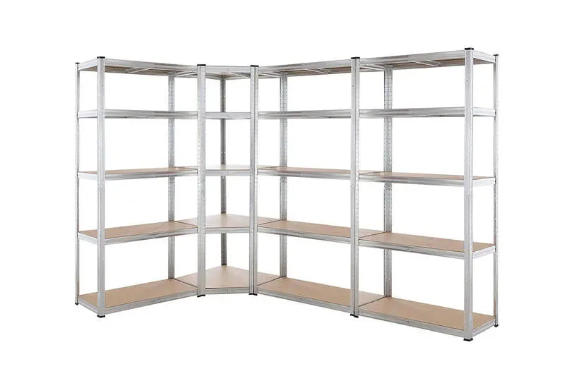 5 tier DIY Shelving H1800 x 900 x 400 With Corner Unit & 3 Storage Shelves steelmates