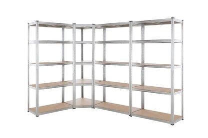 5 tier DIY Shelving H1800 x 900 x 400 With Corner Unit & 3 Storage Shelves steelmates