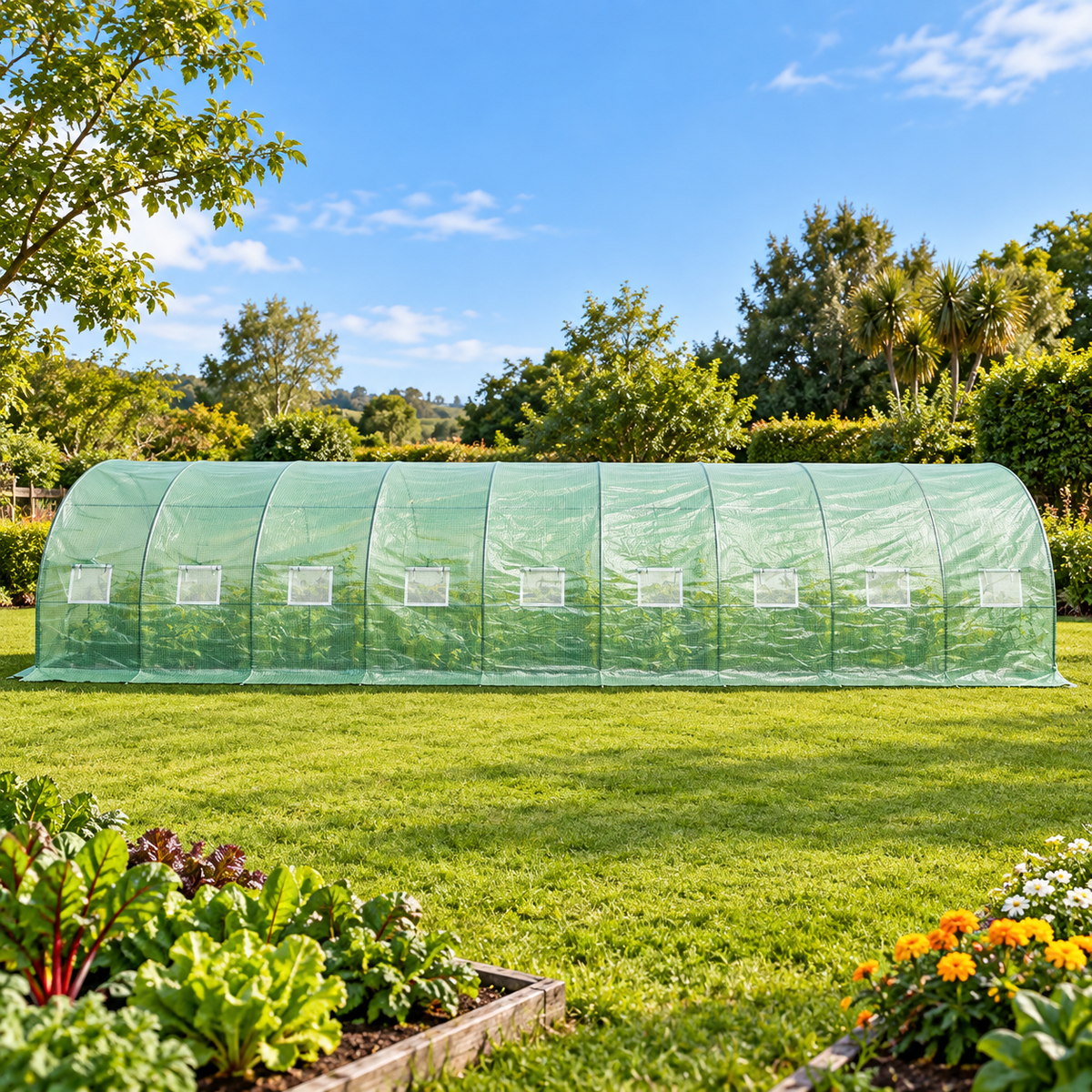 Cover for 10m x 3m x 2m Strong Tunnel Greenhouses Tunnel Greenhouse Steelmates