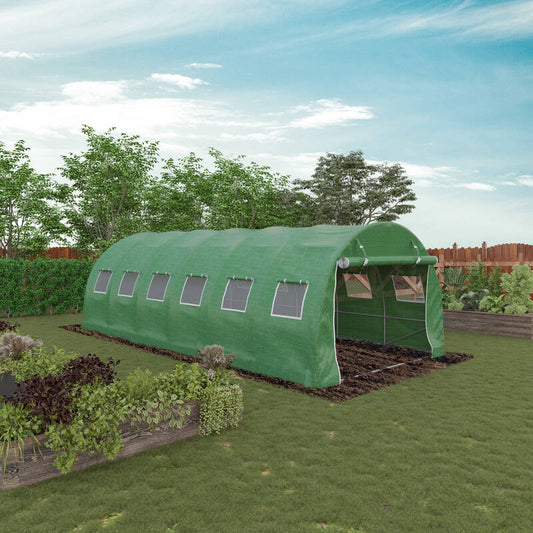 6m x 3m x 2m Strong Tunnel Greenhouses Galvanised Frame