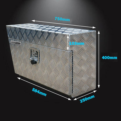 Ultra Tools 1.5mm Aluminium 750x250x400mm Under Tray Side Tool Box Right Side
