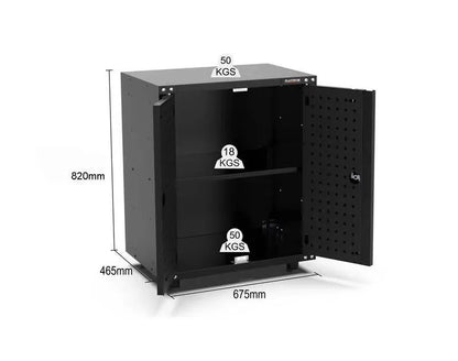 2704mm x 480mm x 1870mm Black Workshop Garage Storage Cabinet Set Model B steelmates