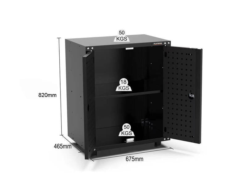 3380mm x 480mm x 2319mm Black Workshop Garage Storage Cabinet Set Model C