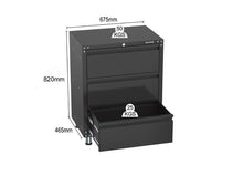 3 drawer base garage storage cabinets/ garage organiser 675 x 465 x 820 mm