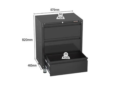 2704mm x 480mm x 1870mm Black Workshop Garage Storage Cabinet Set Model B steelmates