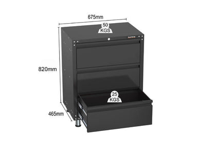 4056mm x 480mm x 2319mm Black Workshop Garage Storage Cabinet Set