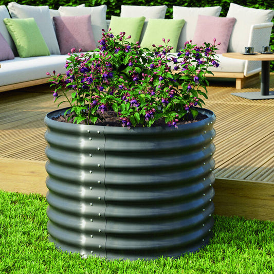 ALUMINUM-COATED ZINC SHEET GARDEN BED ROUND 82x82x63CM  Steelmates