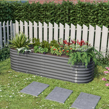 ALUMINUM-COATED ZINC SHEET GARDEN BED ROUND CORNER 82x242x63CM