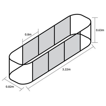 ALUMINUM-COATED ZINC SHEET GARDEN BED ROUND CORNER 82x322x63CM