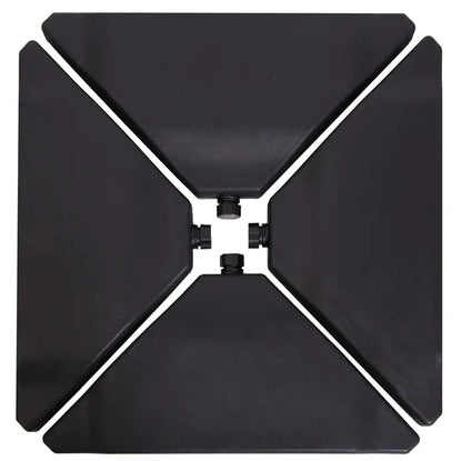Garden Cantilever Round Umbrella - 4 pcs water & sand filled base Black steelmates