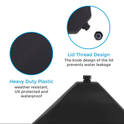 Garden Cantilever Round Umbrella - 4 pcs water & sand filled base Black steelmates