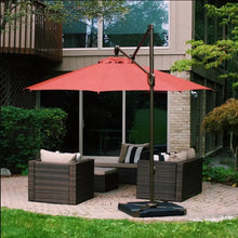 Garden Cantilever Round Umbrella - 4 pcs water & sand filled base Black steelmates