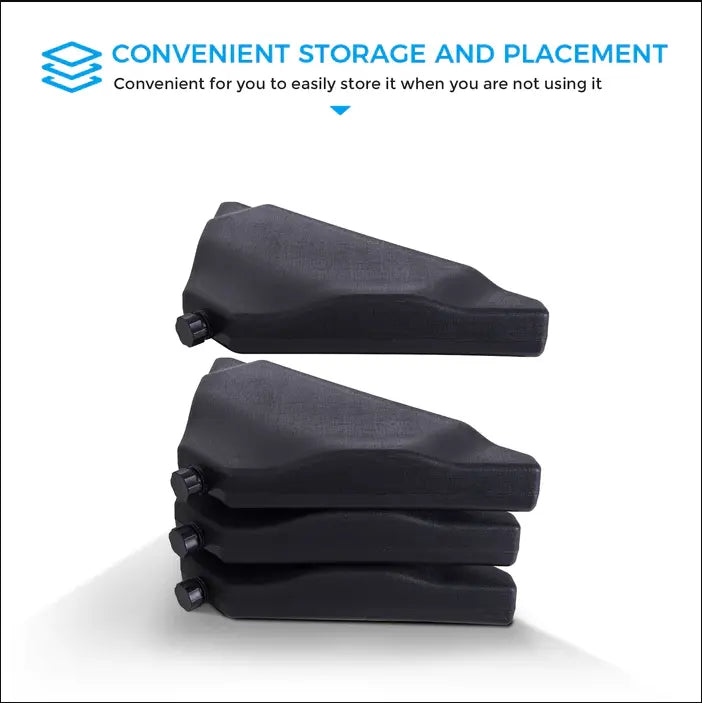 Garden Cantilever Round Umbrella - 4 pcs water & sand filled base Black steelmates