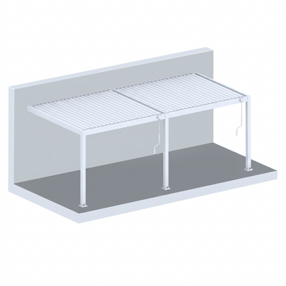 Wall-Mounted Manual Double-Layer Louver Pergola 3×6×2.5m White  Steelmates