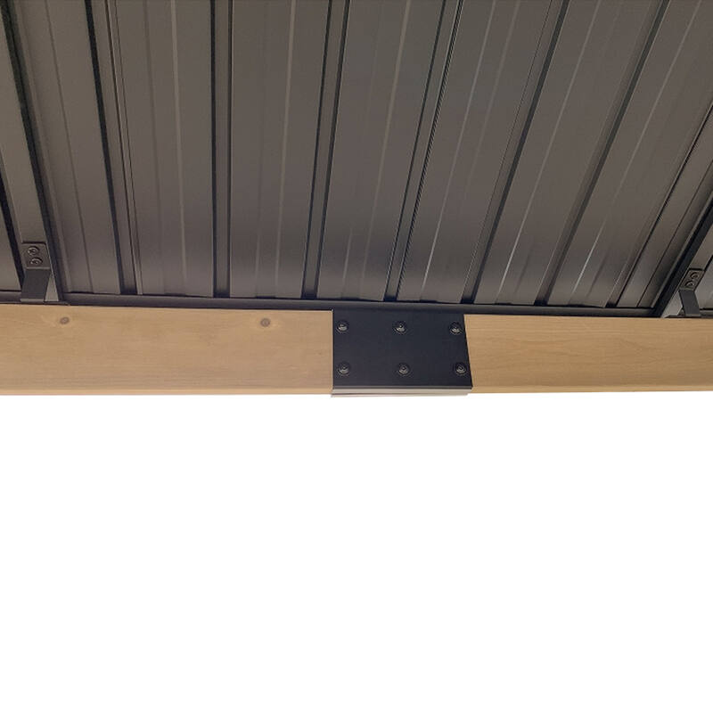 3360 L x 2840 W x 2830 H Patio Cedar Wood Gazebo Pitched Roof Hard Top Black