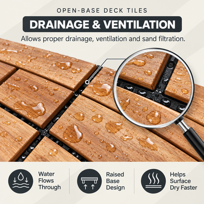 Acacia Hardwood Deck Tile 300x300x24 - pack of 10  steelmates
