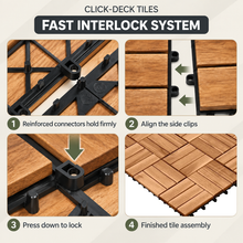 Acacia Hardwood Deck Tile 300x300x24 - pack of 10  steelmates