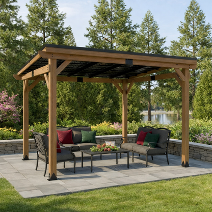 3986 L x 3350 W x 2488 H Outdoor Patio Cedar Wood Gazebo
