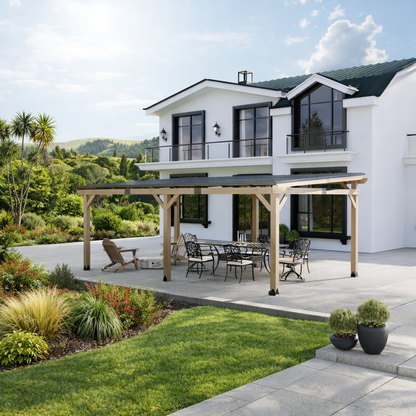 5810 L x 3380 W x 2490 H Outdoor Patio Cedar Wood Gazebo