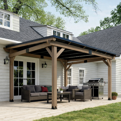 3430 L x 3210 W x 2390 H Outdoor Patio Cedar Wood Gazebo