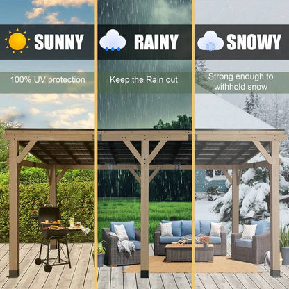 3430 L x 3210 W x 2390 H Outdoor Patio Cedar Wood Gazebo