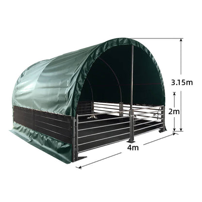 Livestock Shelter 4 x 4 x 3.15 with Net Sides Green