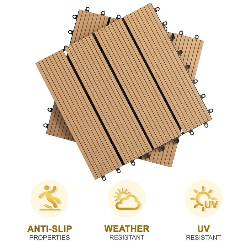 DIY Decking Tiles Teak 300*300*20 - Pack of 10