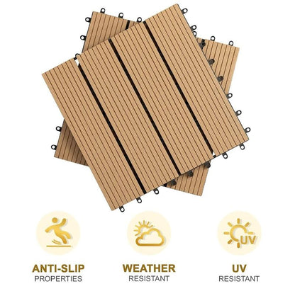 DIY Decking Tiles Teak 300*300*20 - Pack of 10