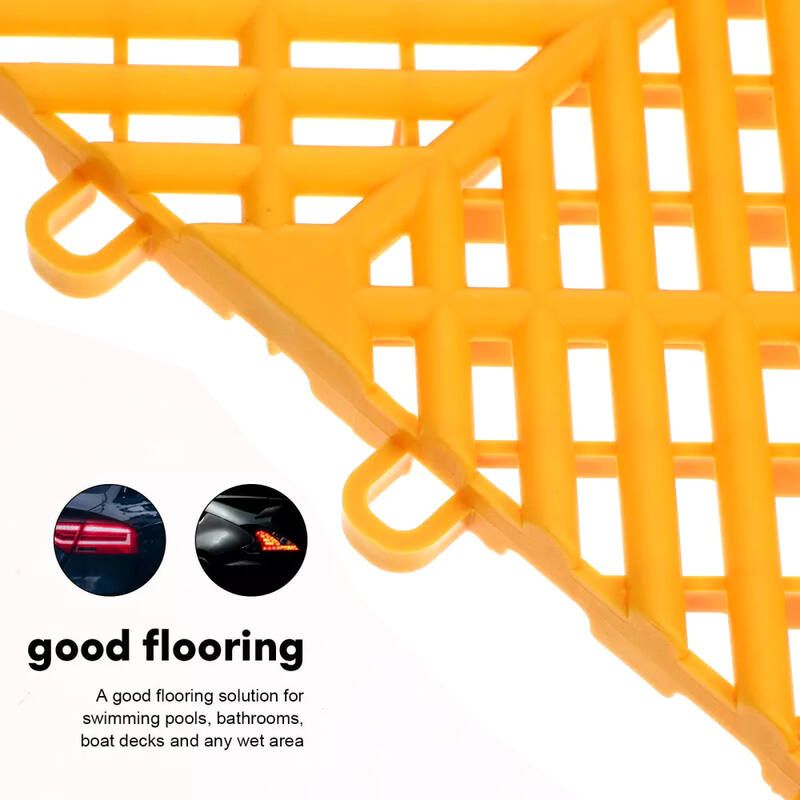 Interlocking Garage Floor Tiles 40x40x1.8 cm Deck Tile Yellow