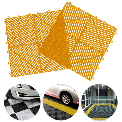 Interlocking Garage Floor Tiles 40x40x1.8 cm Deck Tile Yellow