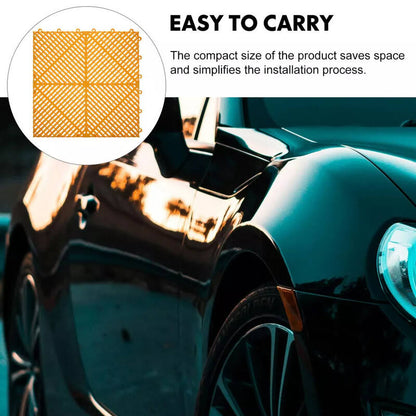 Interlocking Garage Floor Tiles 40x40x1.8 cm Deck Tile Yellow