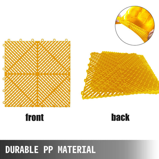 Interlocking Garage Floor Tiles 40x40x1.8 cm Deck Tile Yellow  Steelmates