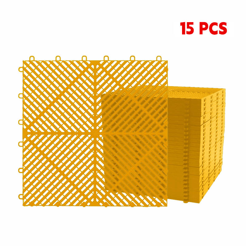 Interlocking Garage Floor Tiles 40x40x1.8 cm Deck Tile Yellow