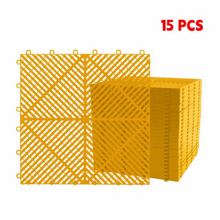 Interlocking Garage Floor Tiles 40x40x1.8 cm Deck Tile Yellow  Steelmates