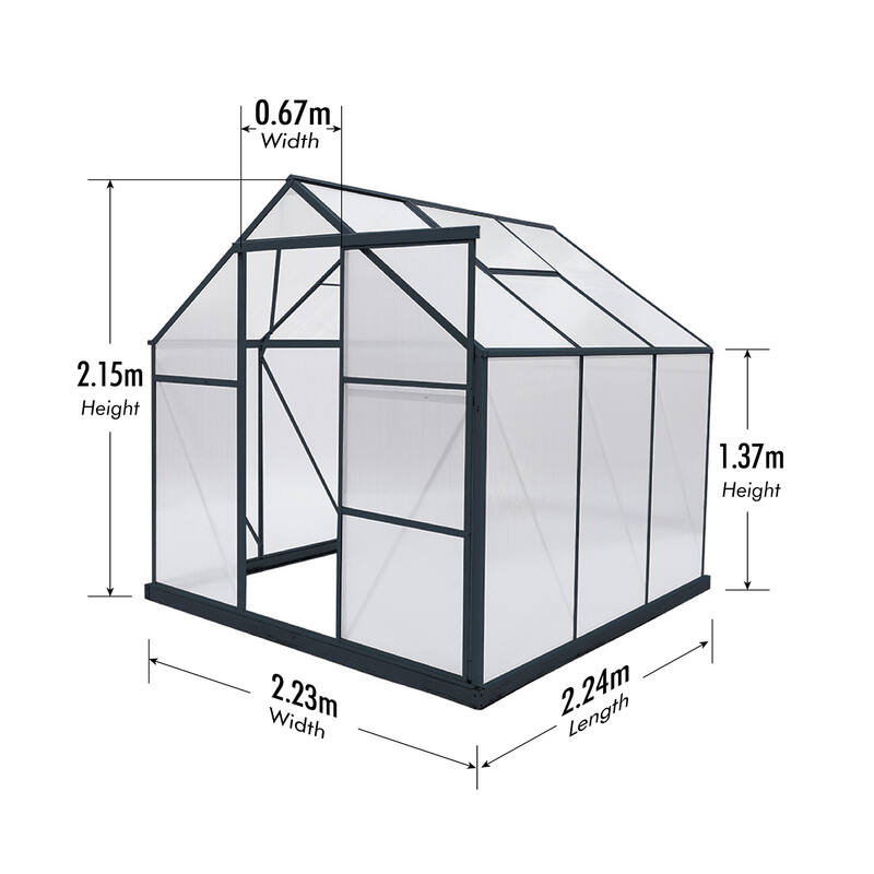 GREENHOUSE 6mm Twin Wall 2230 x 2240 x 2150mm