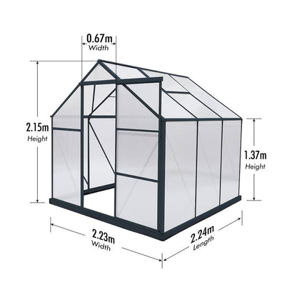 GREENHOUSE 6mm Twin Wall 2230 x 2240 x 2150mm