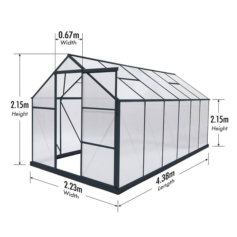 GREENHOUSE 6mm Twin Wall 2230 x 4380 x 2150mm
