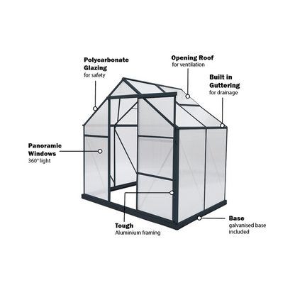 GREENHOUSE 6mm Twin Wall 2230 x 1540 x 2150mm