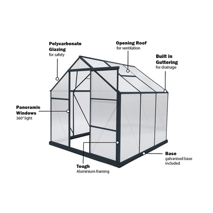 GREENHOUSE 6mm Twin Wall 2230 x 2240 x 2150mm