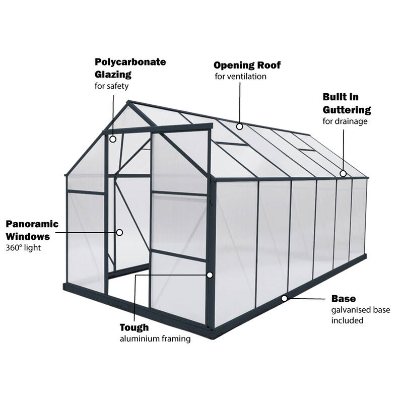 GREENHOUSE 6mm Twin Wall 2230 x 4380 x 2150mm