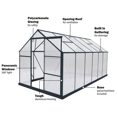 GREENHOUSE 6mm Twin Wall 2230 x 4380 x 2150mm