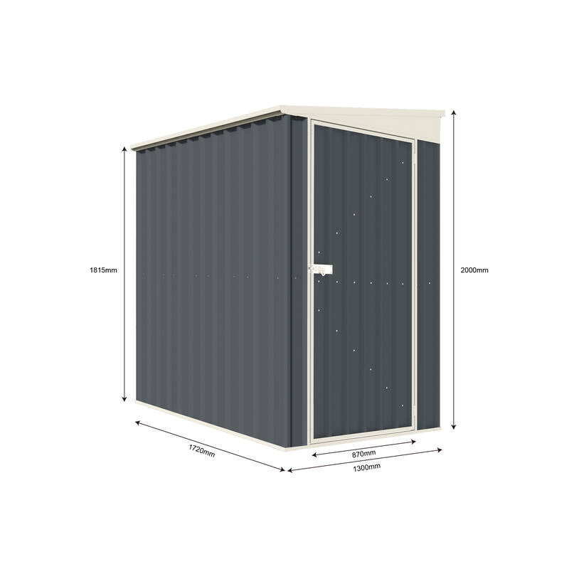 Steelmates 1.3m x 1.72m Garden Sheds Grey