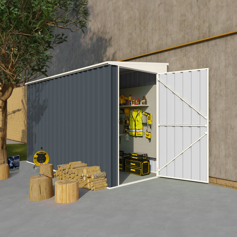 Steelmates 1.3m x 2.55m Garden Sheds Grey