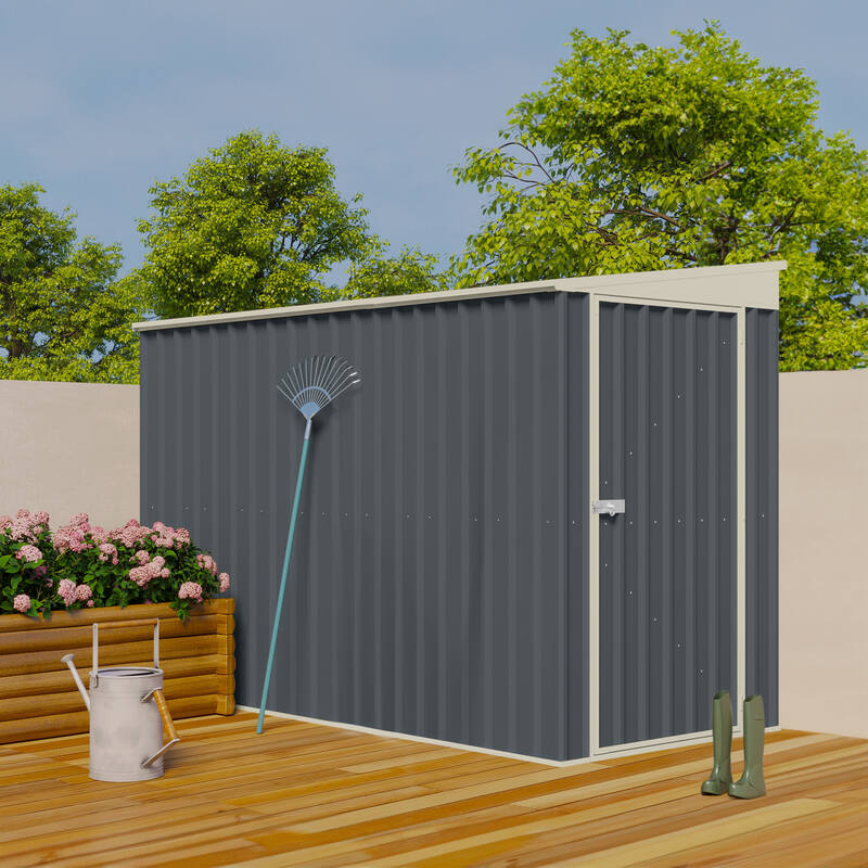 Steelmates 1.3m x 2.55m Garden Sheds Grey