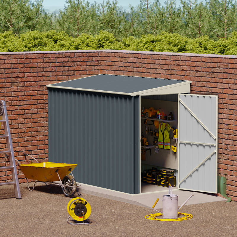 Steelmates 1.3m x 2.55m Garden Sheds Grey