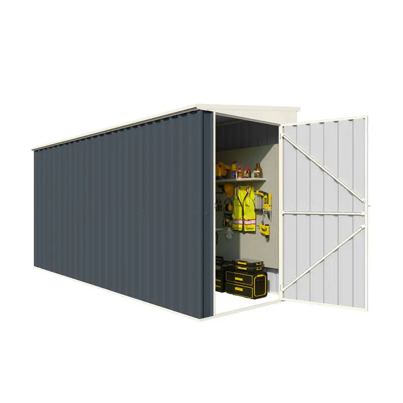 Steelmates 1.3m x 3.39m Garden Sheds Grey Steelmates